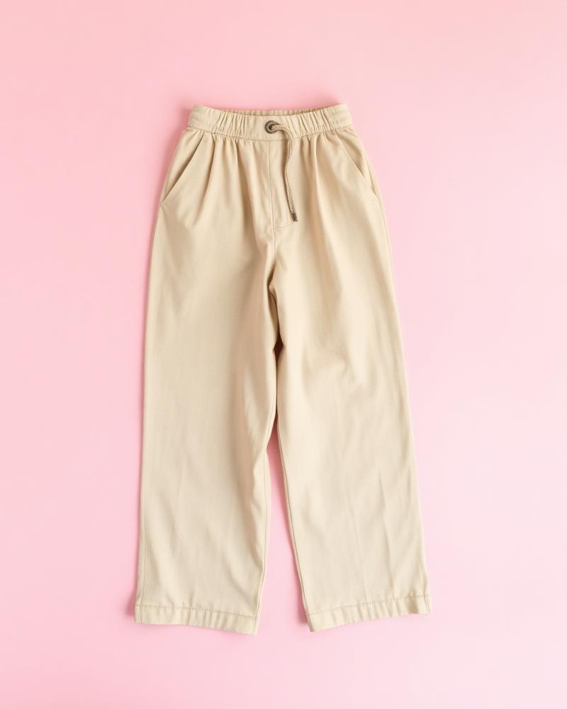 Pantalón wide leg beige